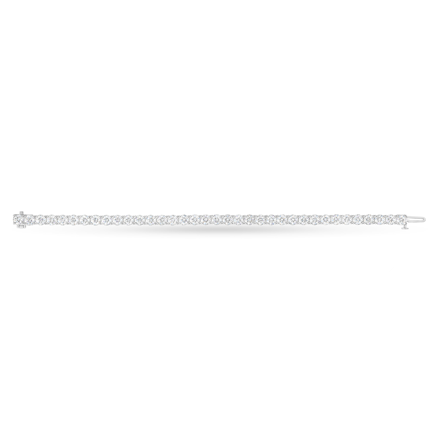 Full length view of the Round Brilliant Diamond Tennis Bracelet