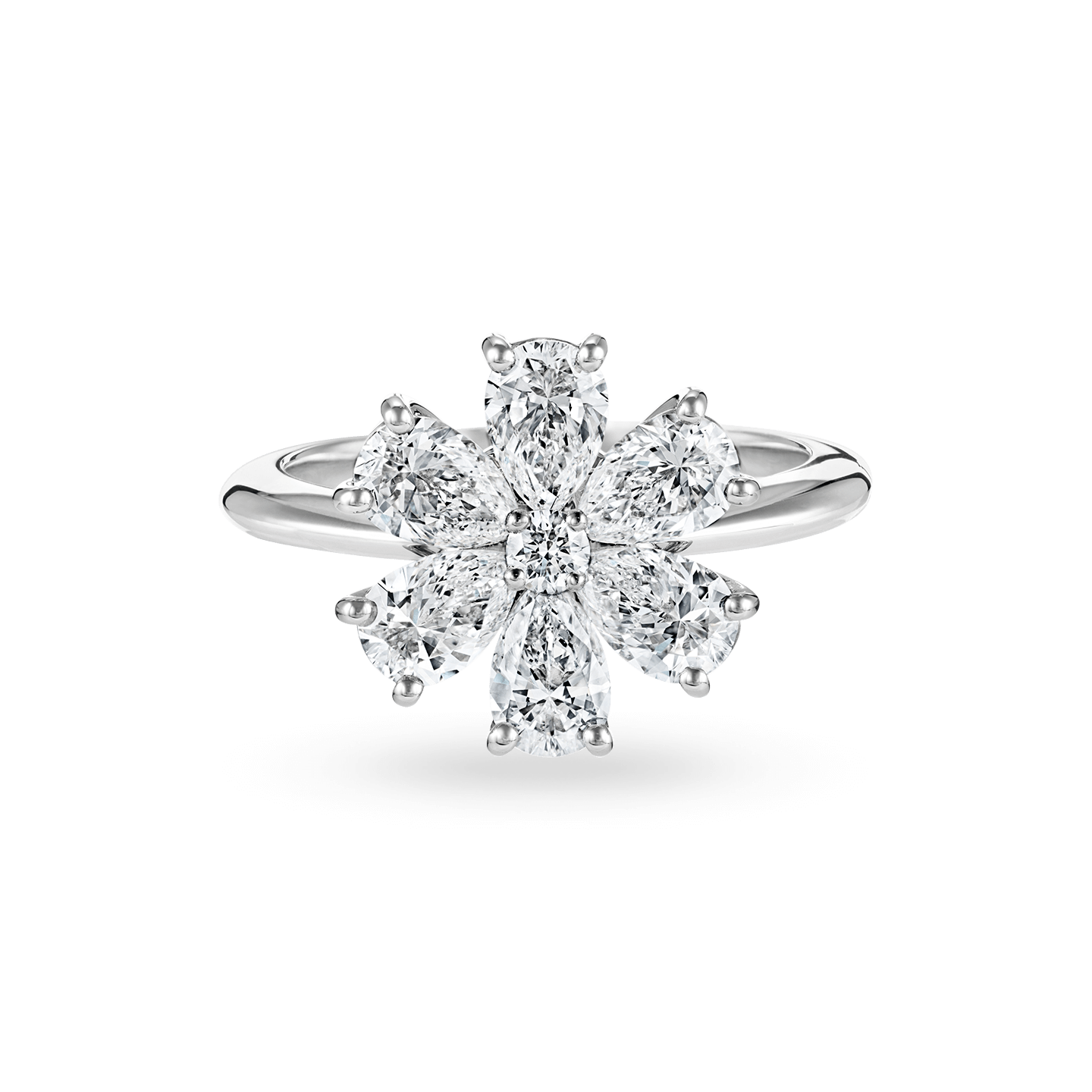 Front view of the Forget-Me-Not Diamond Ring