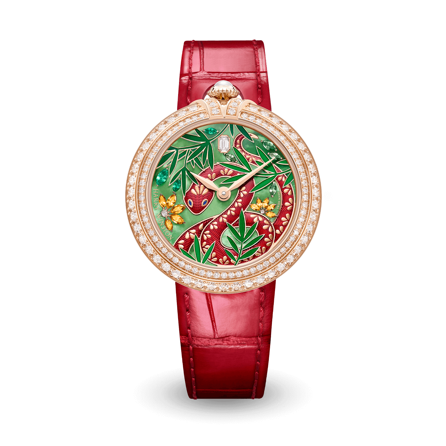 Chinese New Year Automatic 36mm 2025 with red snake on a green dial