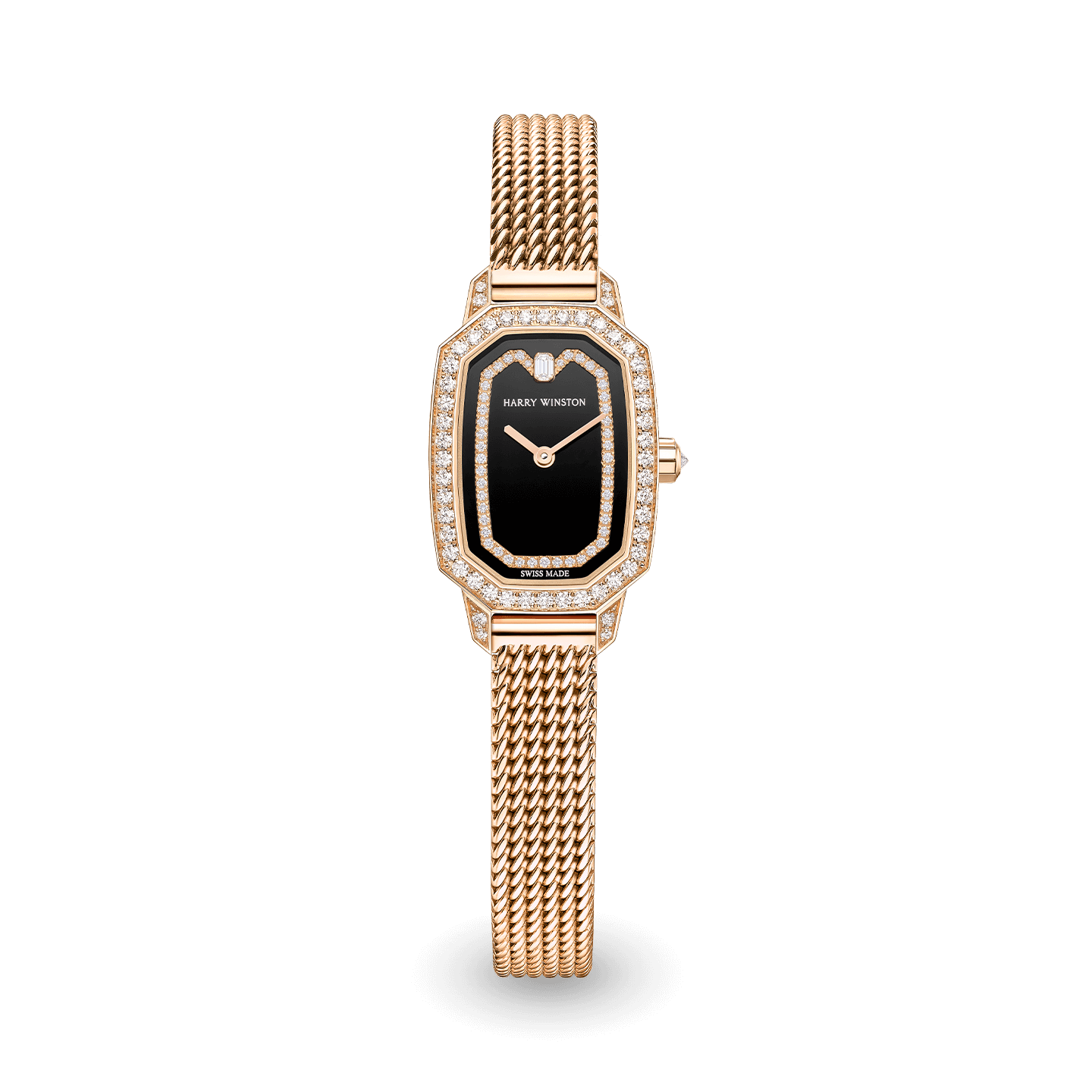 Emerald black dial rose gold case and rose gold bracelet