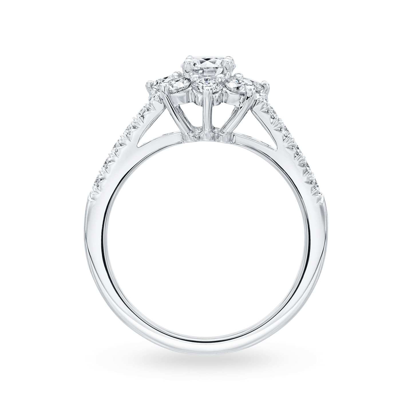Side view of the Sunflower Petite Diamond Ring