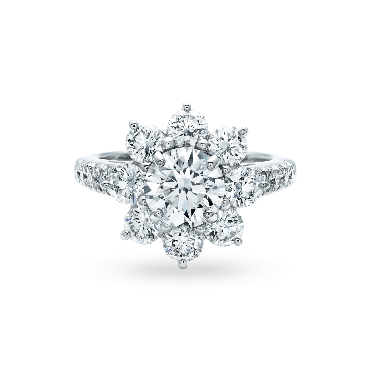 Front view of the Sunflower Medium Diamond Ring